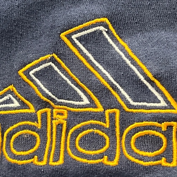 Adidas Performance Athletic Equipment Blue Stitched Vintage Pullover Sweatshirt - Picture 2 of 3